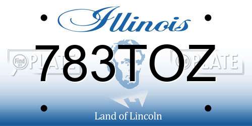 783TOZ Illinois License Plate