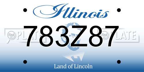 783Z87 Illinois License Plate