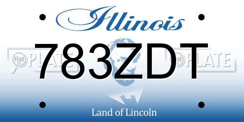 783ZDT Illinois License Plate