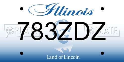 783ZDZ Illinois License Plate