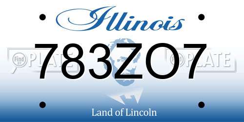 783ZO7 Illinois License Plate