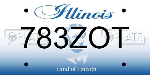 783ZOT Illinois License Plate