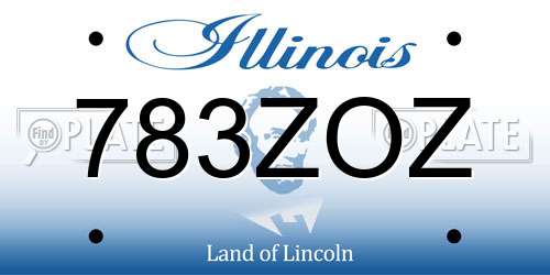 783ZOZ Illinois License Plate