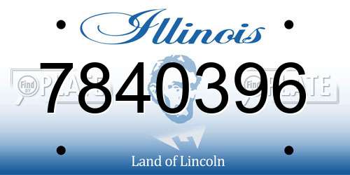 7840396 Illinois License Plate