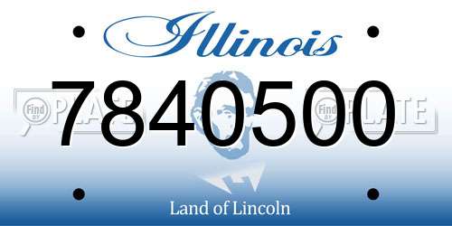 7840500 Illinois License Plate