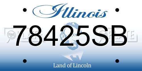 78425SB Illinois License Plate