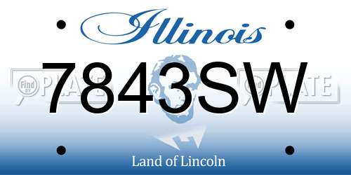 7843SW Illinois License Plate