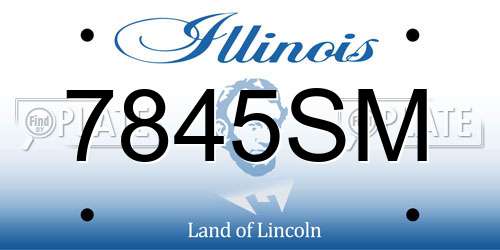 7845SM Illinois License Plate