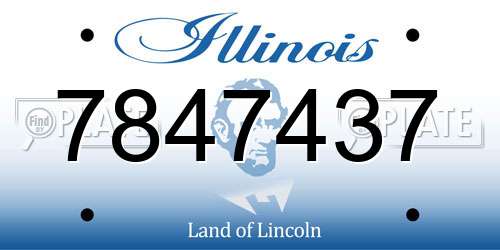 7847437 Illinois License Plate