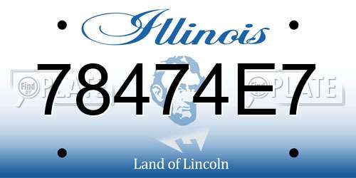 78474E7 Illinois License Plate