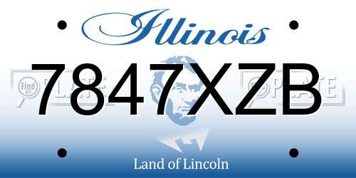 7847XZB Illinois License Plate