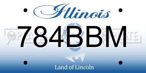 784BBM Illinois License Plate