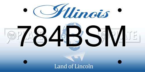 784BSM Illinois License Plate