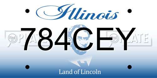 784CEY Illinois License Plate
