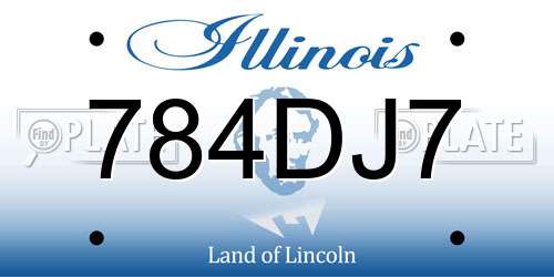 784DJ7 Illinois License Plate