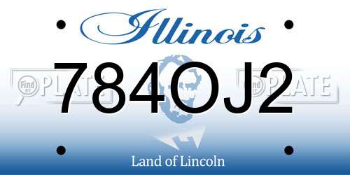 784OJ2 Illinois License Plate