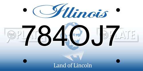 784OJ7 Illinois License Plate