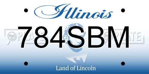 784SBM Illinois License Plate