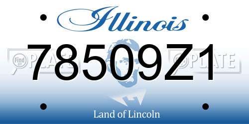 78509Z1 Illinois License Plate
