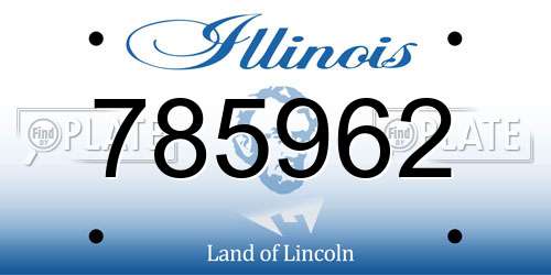 785962 Illinois License Plate