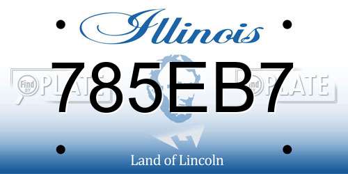 785EB7 Illinois License Plate