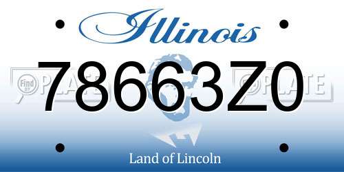 78663Z0 Illinois License Plate