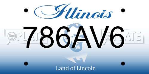 786AV6 Illinois License Plate