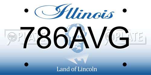 786AVG Illinois License Plate