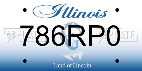 786RP0 Illinois License Plate