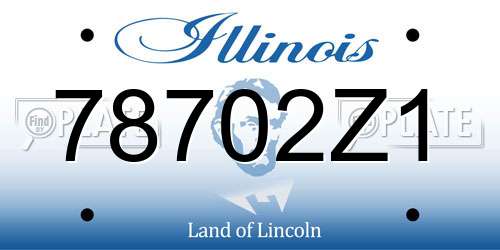 78702Z1 Illinois License Plate