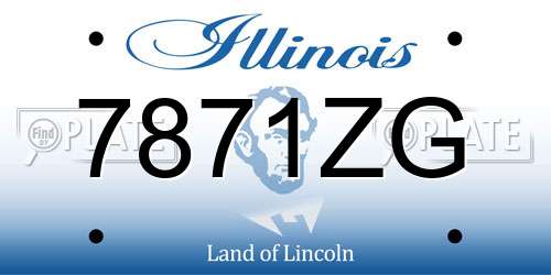 7871ZG Illinois License Plate