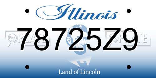 78725Z9 Illinois License Plate