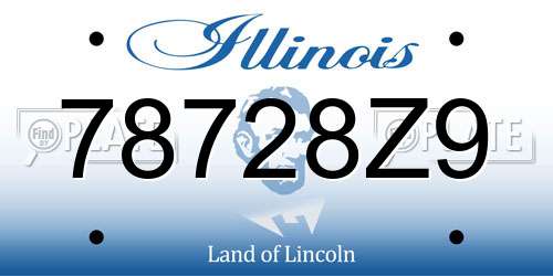 78728Z9 Illinois License Plate