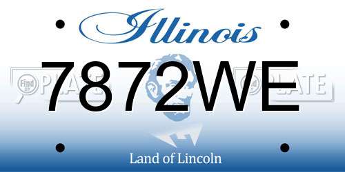 7872WE Illinois License Plate