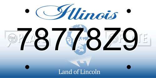 78778Z9 Illinois License Plate