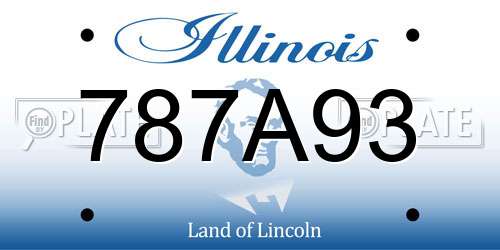 787A93 Illinois License Plate