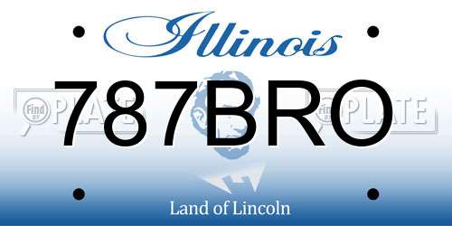 787BRO Illinois License Plate