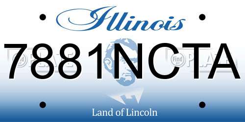 7881NCTA Illinois License Plate