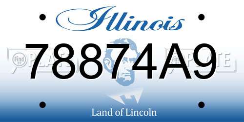 78874A9 Illinois License Plate