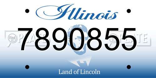 7890855 Illinois License Plate