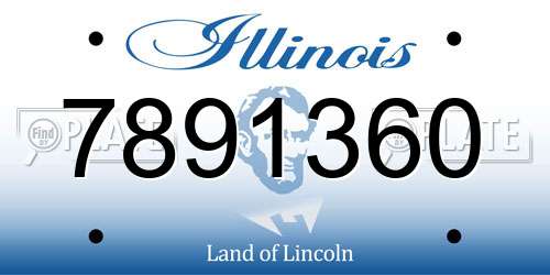 7891360 Illinois License Plate