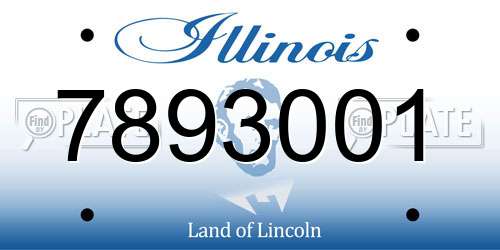 7893001 Illinois License Plate