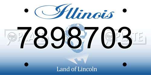 7898703 Illinois License Plate