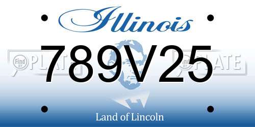 789V25 Illinois License Plate