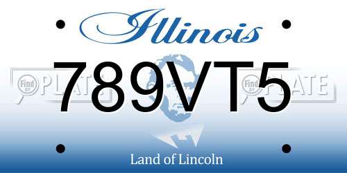 789VT5 Illinois License Plate