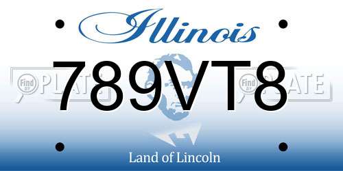 789VT8 Illinois License Plate