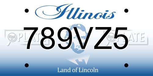 789VZ5 Illinois License Plate