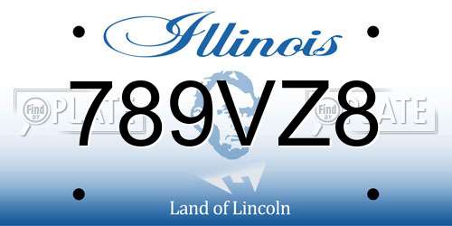 789VZ8 Illinois License Plate
