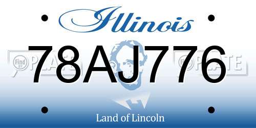 78AJ776 Illinois License Plate