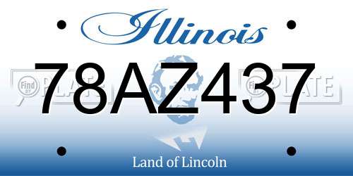 78AZ437 Illinois License Plate